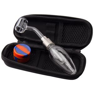 CSYC NC027 Dab Rig Verre Bong Fumer Pipes Sac Ensemble 510 Quartz Céramique Pointe Quartz Banger Nail 45/90 Degré Dabber Outil Portable Sac Oeuf Style Anti-Rolling Bubbler Pipe