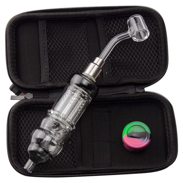 CSYC NC033 Bong En Verre OD 32mm Bras Arbre Perc Ensemble De Sac De Pipe À Fumer 510 Quartz Pointe En Céramique Quartz Banger Cire À Ongles Dabber Outil Conduites D'eau En Verre Antidéversement Dab Rig Bongs