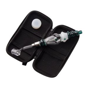 CSYC NC040 Bong à eau en verre Big Tower Style Pipe Bag Set Environ 9,8 pouces 510 clous à quartz en céramique Quartz Banger Nail 45/90 degrés Dabber Tool Dab Rig Bubbler