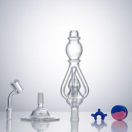 CSYC NC059 Dab Rig Triple Recycler Verre Bong Stand Pipe 14mm Titane Quartz Céramique Clous Quartz Banger Nail Silicon Jar Dabber Outil