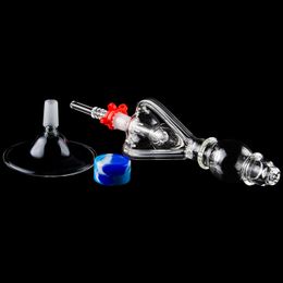 CSYC NC059 Narguilé 14mm Pipe Titane Céramique Ongles Dabber Bongs Triple Recyclage Airflow Eau Perc Quartz Banger Nail Pipes En Verre