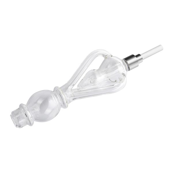 CSYC NC060 Dab Rig Verre Bong Triple Recyclage Airflow Pipes À Fumer Environ 9,29 Pouces 510 Quartz Céramique Nail Eau Perc Bubbler Pipe Smooth Airflow Clean Hit