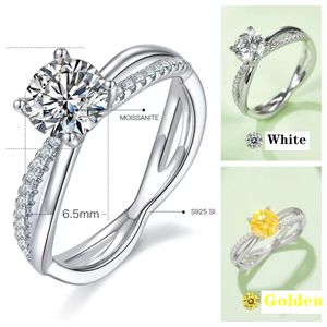 CT moissanite anillo T diseñador anillo X brazo para mujer joyería anillos plateados anillo de diamantes joyería de lujo anillo de compromiso para femme bague anillos de amor anillo de oro M24A