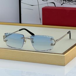 CT0092 Lunettes de soleil classiques de luxe de haute qualité rétro sans cadre marque Design plage verre polarisé lunettes de soleil d'extérieur monture en métal mode avec boîte et étui d'origine