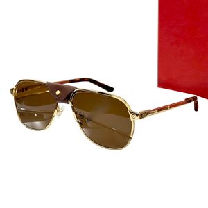 luxe CARTER LUNETTES designer zonnebrillen heren dames 0165 beroemd merk metalen frame pilotenstijl populaire brillen zonnebril van originele kwaliteit met rode behuizing