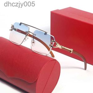 Ct7234 Cool Lunettes de soleil Hommes Carti Lunettes de soleil surdimensionnées carrées bras léopard double tige pont de nez bleu violet lunettes en métal cadre en bois lunettes américaines Uv400 CKS1