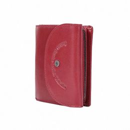 CTACT's Small Wallet Women Genuine Leather Cow Wide Fi Wallets Willets Zipper Lindo monedero de monedas para mujer M6JF#
