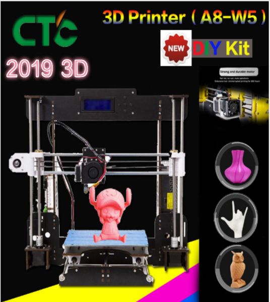 CTC A8 3D Impresora de alta precisión Desktop Prusa i3 Kit de bricolaje LCD Impresión de la impresora Auto Assambleas Impresión de falla de energía2310963