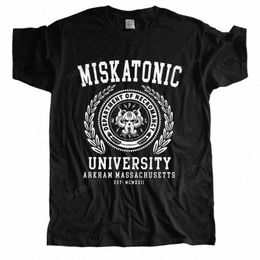 Cthulu En Lovecraft Miskatic University T-shirt Mannen Cott Call Of Cthulhu Necromic Tee Tops Korte Mouw Fi T-shirt R4tu #
