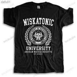 Cthulu En Lovecraft Miskatonic University T-shirt Mannen Katoen Call Of Cthulhu Necronomicon Tee Tops Korte Mouw Mode T-shirt L230520