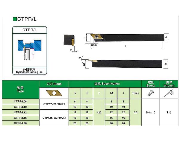 CTPR10 CTPR CTPRO CTPR12 CTPAR16 CTPAR20 CNC Herramienta de giro blancas de ranura y ranura cilíndrica