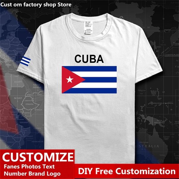 CUBA Bandiera del Paese T-shirt Jersey Personalizzata Gratis Nome FAI DA TE Numero 100 T-shirt in cotone Uomo Donna T-shirt casual allentata CU CUB 220616