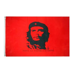 Cuba Memorial Revolution Hero Che Guevar 3x5ft Drapeaux 100D Polyester Bannières Intérieur Extérieur Couleur vive de haute qualité avec deux œillets en laiton