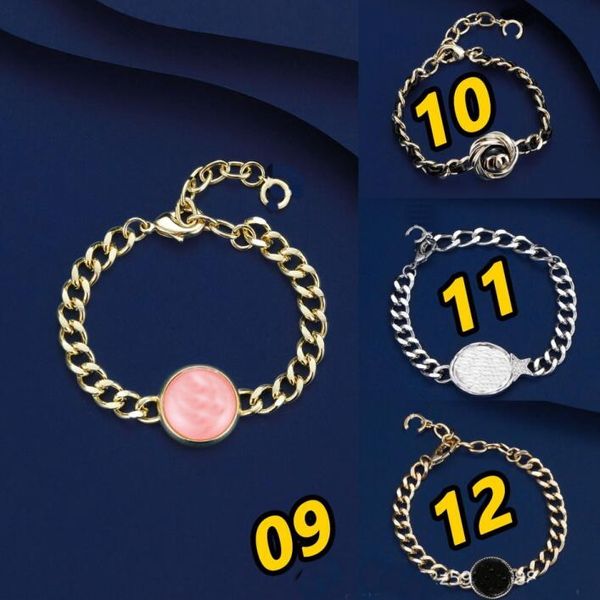 Cuba chaîne épaisse bracelet rose rond résine de haricot émail pendentif fermoir mousqueton chaîne en laiton bracelet punk mode cadeau bijoux avec boîte d'origine + sac cadeau