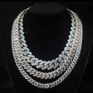 Collier Designer Chaînes de bijoux pour hommes Lien cubain 925 Argent Diamant Vvs Baguette Moissanite Glacé Lettre Bijoux Pendentif Collier chaîne van cleef colliers