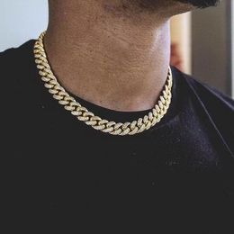 Chaîne cubaine desinger bijoux bijoux pour hommes hiphop street rap tendance collier chaîne cubaine pleine de diamants bling bling accessoires tendance Hip Hop