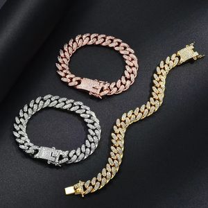 chaîne cubaine hip-hop tendance designer bijoux bracelet pour hommes plein diamant charme bracelet hommes bijoux rue rap bracelet mode bracelet brillant chaîne