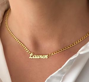 Collar de nombre de la cadena cubana joyas personalizadas de acero inoxidable personalizado collares de gargantilla para mujeres regalos y9377144