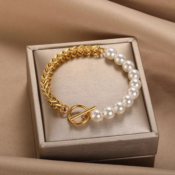 Bracelets en perles de chaîne cubaine pour femmes faites à la main