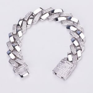 bracelet lien cubain quadrilatère micro-pavé zircon bracelet cubain personnalisé Miami bijoux à main bijoux style hip-hop homme 14mm