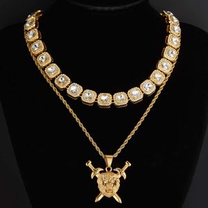 Collier pour hommes de chaîne à maillons cubains Vente chaude de colliers hip-hop personnalisés et cool fête épée lion pendentifs accessoires chaînes cubaines collier hip hop bijoux pour hommes