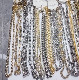 Kubanische Gliederkette Titanstahl Halskette Punk-Halsketten für Männer Frauen Vintage Gold Hip Hop Luxusschmuck Metall Gemischte Stile6438724