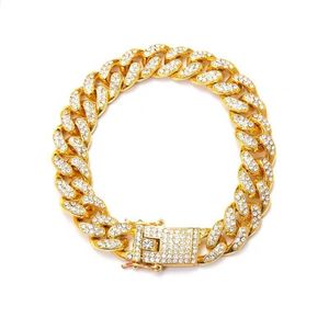Cuban Link Chains Mens Hip Hop Gold Tennis Bracelet voor mannen verzilverde charmeketen Miami armbanden Iced Diamond Jewlery