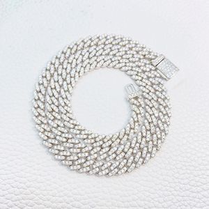 Collier de chaînes de liaison cubaine Designer pour femmes Sainless Seel Plaed or incrusté 1 rangée 5a Bling Diamond Iced Chain Colliers de chaîne 6 mm Widh Men Bijoux Girl