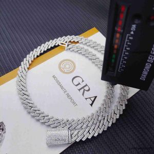 Cubaanse ketting geslaagd voor Diamond Test Gra Moisaniet 18k gouden sterling zilveren ketting link heren hiphop XLOH CNE8