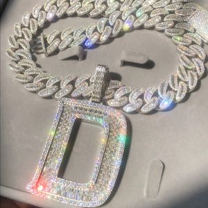 Collier cubain VVS Moissanite collier Pass Test 18MM Hip Hop bijoux hommes Baguettes complètes diamant S925 matériel chaînes glacées étanche