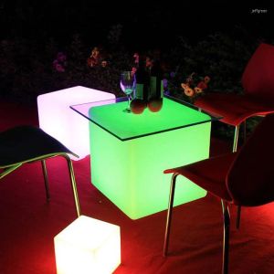 Lampe Cube lumineuse pour pelouse, extérieur, jardin, intérieur, tabouret carré lumineux, piscine, Bar, éclairage de fête, jouet, télécommande LL