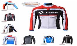 CUBE Team Vêtements de cyclisme VTT à manches longues pour hommes Célébration des vacances pour les cyclistes Cyclisme Maillot polaire thermique d'hiver 1215061725584