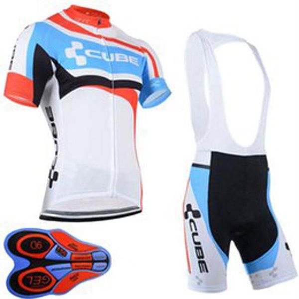 CUBE Team Ropa Ciclismo Transpirable Mens Ciclismo Jersey de manga corta y pantalones cortos Set Summer Road Racing Ropa Bicicleta al aire libre Uni244G