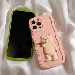 Coque pour iPhone 13, ours cubique, 11/12promax, paquet complet, xsmax, coque de téléphone pour femme X, anti-lutte, 7/8plus