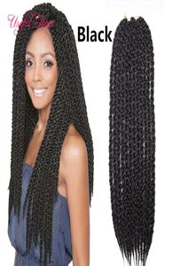 Cubique crochet tresses cheveux 12standspcs 3d cubique crochet extensions de cheveux synthétique tressage cheveux pour femmes noires marley boîte b2855039