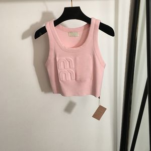 Lettres cubes Jacquard Camis Fashion Sans manches T-shirt Luxury Slim Tops Girls Breathable Sport Camisoles