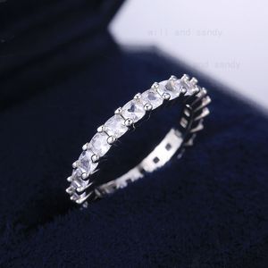 Kubieke zirkoon diamantringen Geometrische vierkante ovale kristallen clusterring voor vrouwen verloving bruiloft Fijne sieraden Gift Will en Sandy