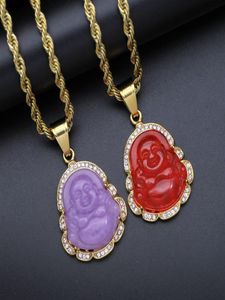 Kubieke zirkoon Maitreya Boeddha hanger ketting voor vrouwen mannen touwketen Big Belly Buddha ketting hiphop sieraden kerstcadeaus 25894917