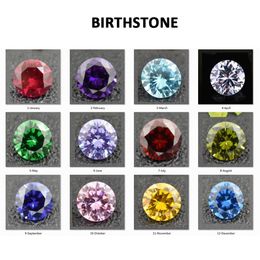 Zirkonia Geboortestenen Ronde 5-10mm Jau tot december Losse steen voor sieraden Charms Medaillon 600 stuks Veel gemengd 12 kleuren 50 stuks p231I