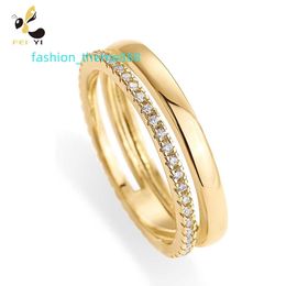 Zircon cubique diamant plaqué or 18 carats anneaux de mariage bijoux femmes Anel Ouro Bague En ou Anillos De Oro Goldringe Ringar Ringen