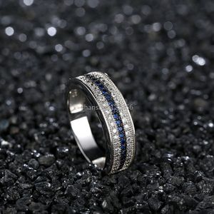 Kubieke zirkonia diamanten ringband vinger blauw cz rijen verloving woensringen voor vrouwen mode sieraden wil en sandy