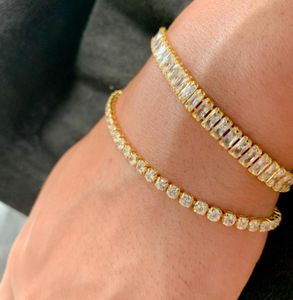 Bracelets de bracelet de tennis en or zircone en zircone pour femmes