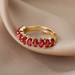 Zirconia Onregelmatige Kralen Ringen voor Vrouwen Rvs Zoete Verstelbare Open Vinger Ring Wedding Party Sieraden Gift BFF