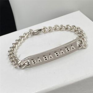 Cuboid Plate Charmarmbanden Letters Combinatie armbanden voor vrouwen Lobster Buckle Link Chain Sieraden