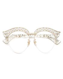Cubojue Cat Eye Perle Frauen Brille Klare Linse Transparent Mode Brillen Rahmen Frau Halb Rahmen Brillen Brillen Damen 4202700