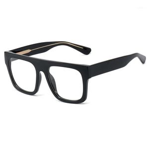 Cubojue Vintage Frame Bril Mannelijke Vrouwen Oversized Brillen Frames Mannen Dames Platte Top Mode Brillen Transparante Lens Zwart