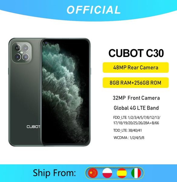 Cubot C30 48MP Quad AI caméra 8GB 256GB 32MP Selfie Smartphone mondial 4G LTE Helio P60 NFC 64 pouces FHD 4200mAh Android 101662604