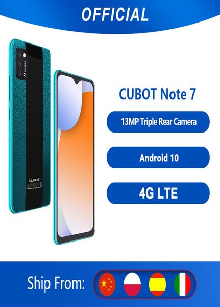 Cubot Note 7 Smartphone Triple Cámara 13MP 4G LTE Pantalla de 55 pulgadas 3100mAh Android 10 Tarjeta SIM dual Teléfono móvil Desbloqueo facial 9719486