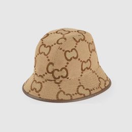 CUCCI Sombrero de cubo Sombrero de diseñador de lujo para hombres y mujeres Sombrero de cubo de lona con logotipo grande G clásico