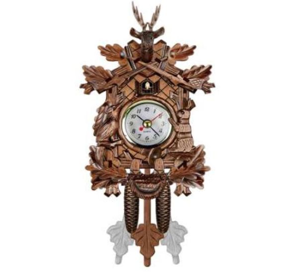 Cuckoo Reloj de pared despertador de pájaros Reloj de madera Tiempo para restaurantes en el hogar Decoración de unicornio Arte Swing Swing Room9377524
